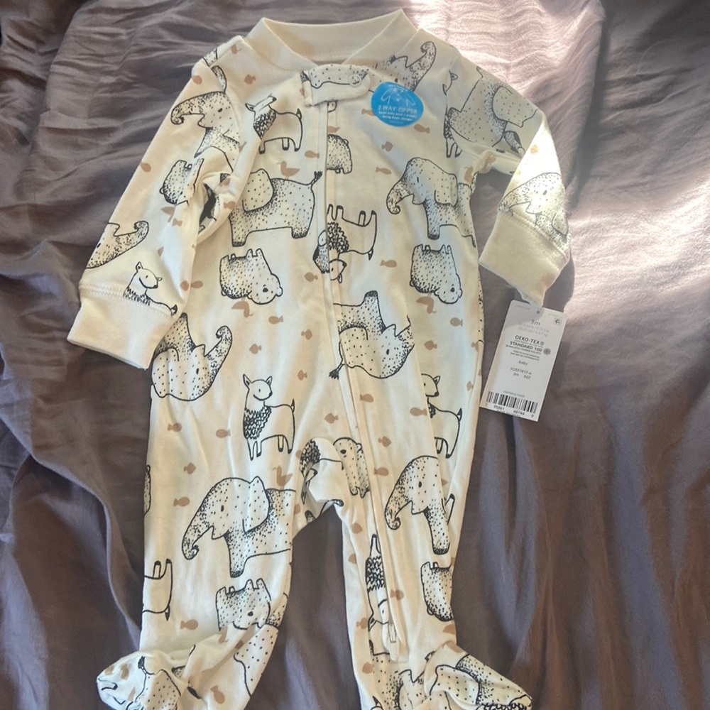 Carters animal footie pajamas 0-3M